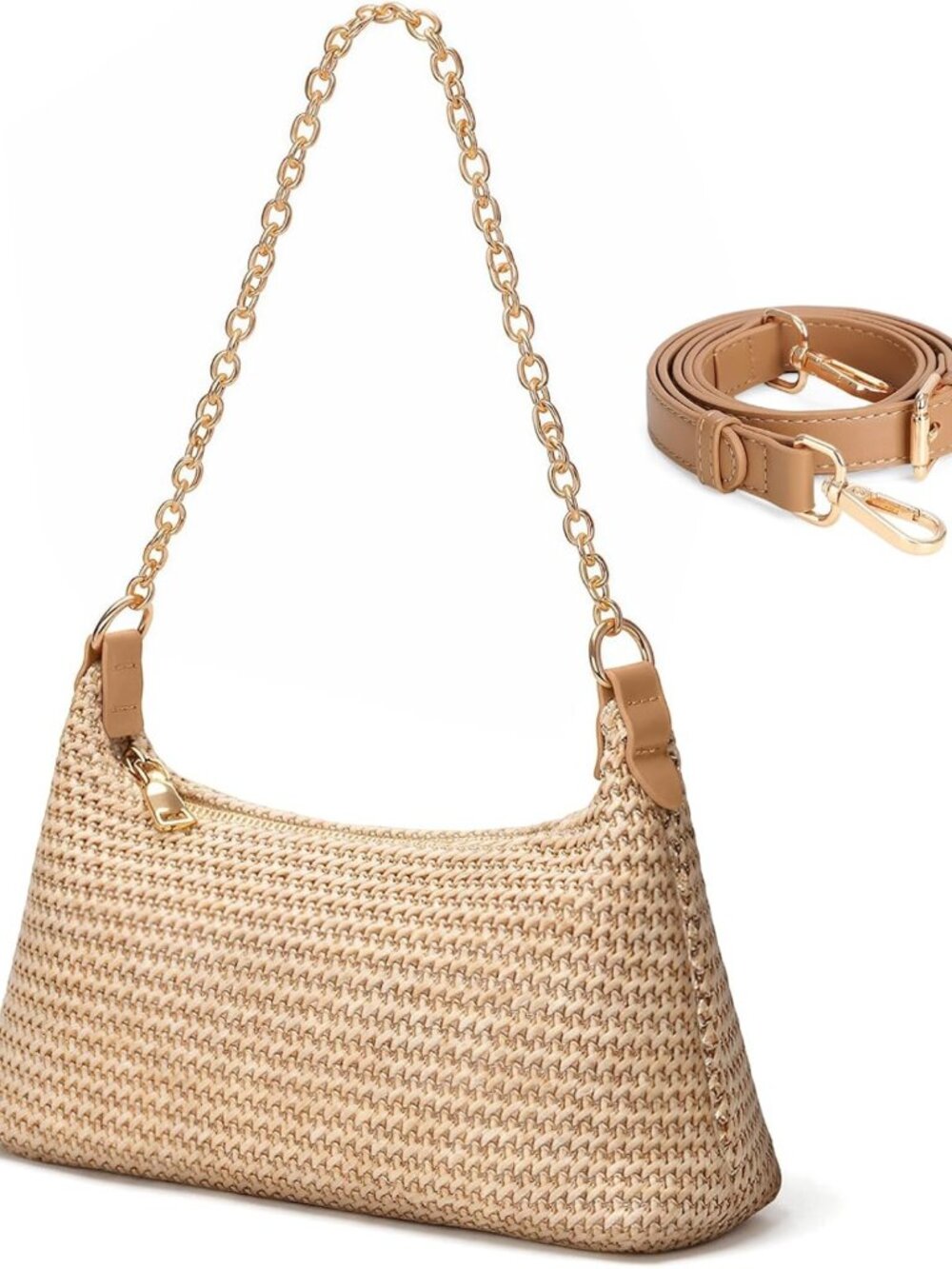 Stylish Summer Beach Bag for Women | Woven Straw Tote, Boho Crochet Handbag - Picture 8 of 8